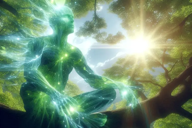 Ser de luz en una dimensión superior, irradiando paz y sabiduría cósmica.